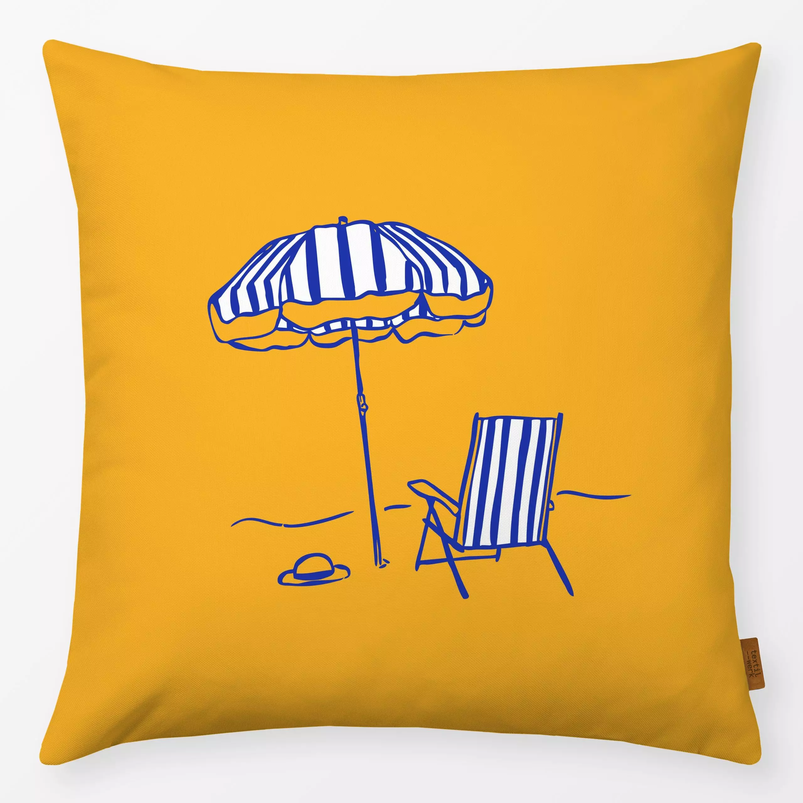 Kissen Am Strand - Natur & Landschaft, Sommer - von „moDeern Design Studio"; Streifen, Meer, Strand, Sommer, Urlaub, Sonnens...