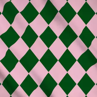 Meterware Rauten grün rosa