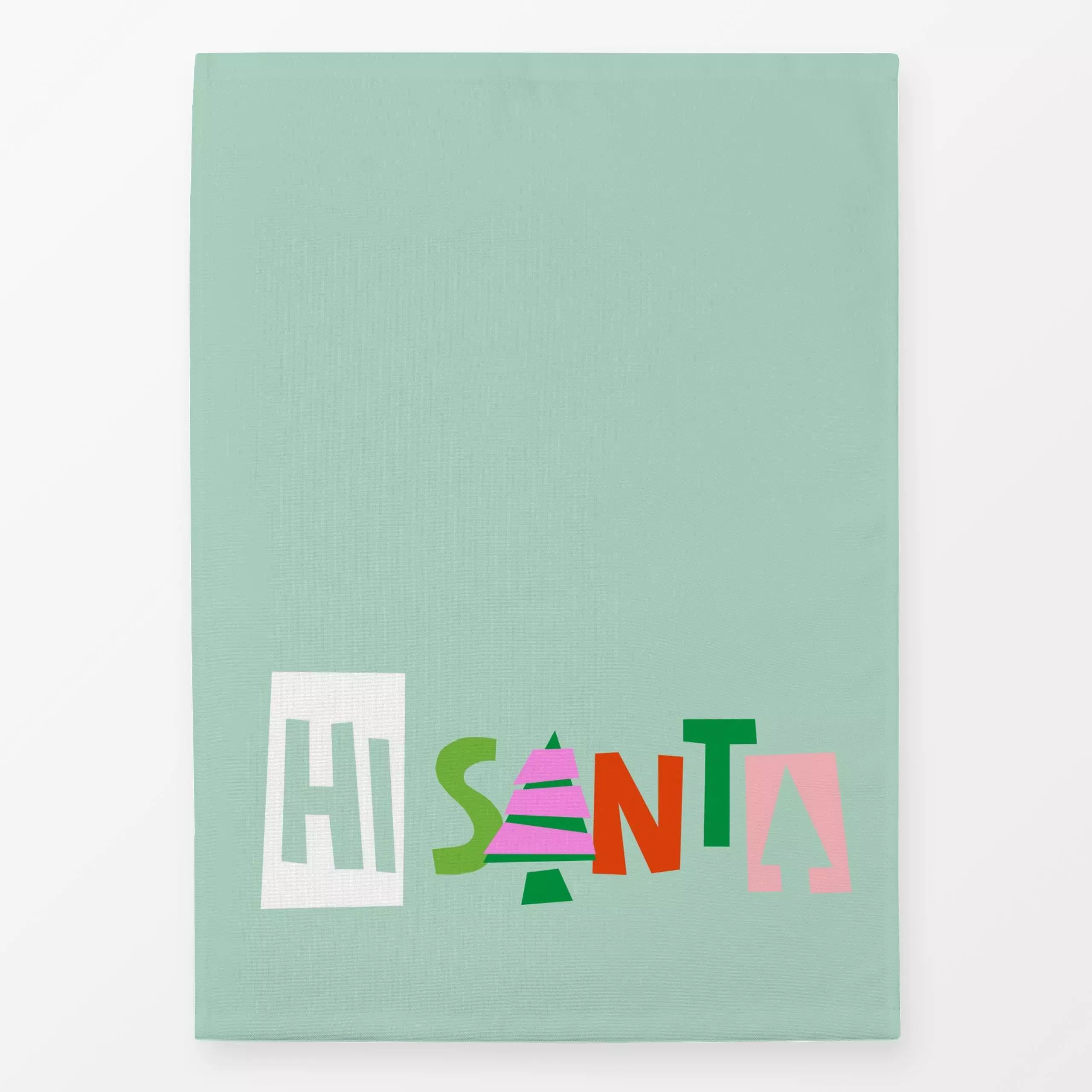 Geschirrtücher Hi Santa - Sprüche & Schriftzüge, Winter - von „Lisa Jasmin Bauer"; Weihnachten, typografie, weihnachtsgesche...