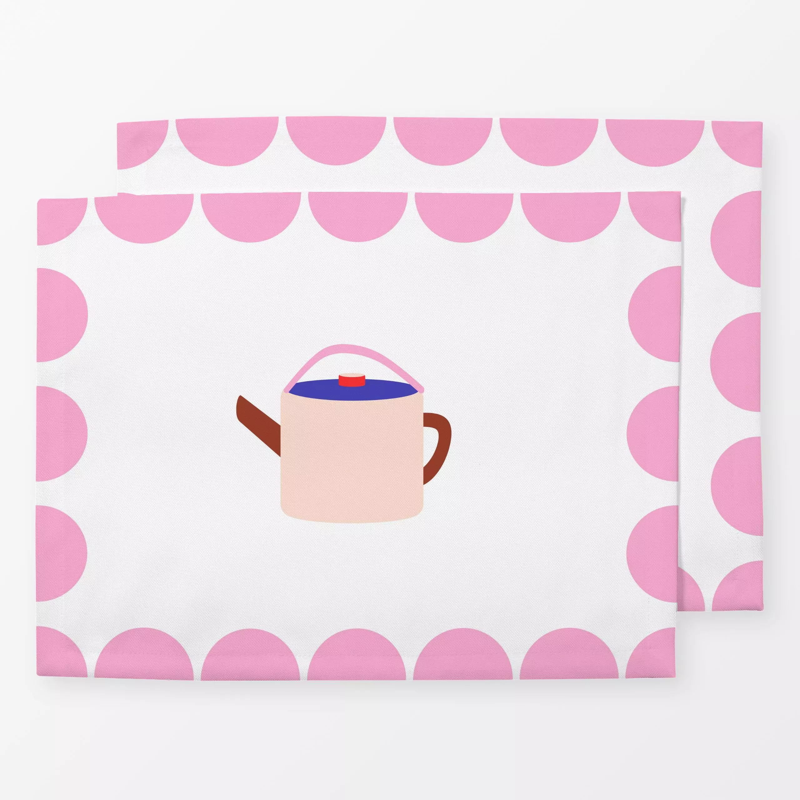 Tischset Cutie Tea Pott Pink, gemustert, Essen & Trinken, von Jana Moßmann