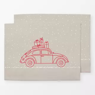 Tischset XMAS CAR RED