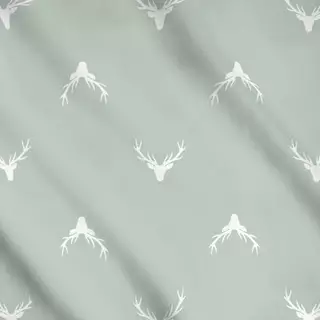 Meterware Hirschkopf Silhouette salbei