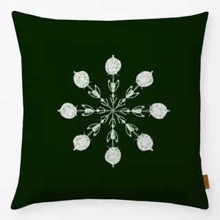 Kissen Schneeflocke Dunkelgrün