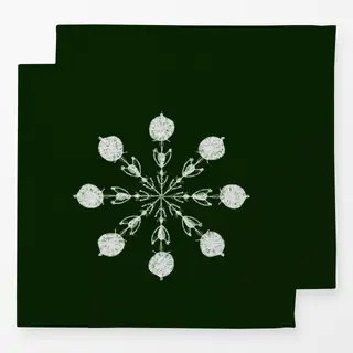 Servietten Schneeflocke Dunkelgrün
