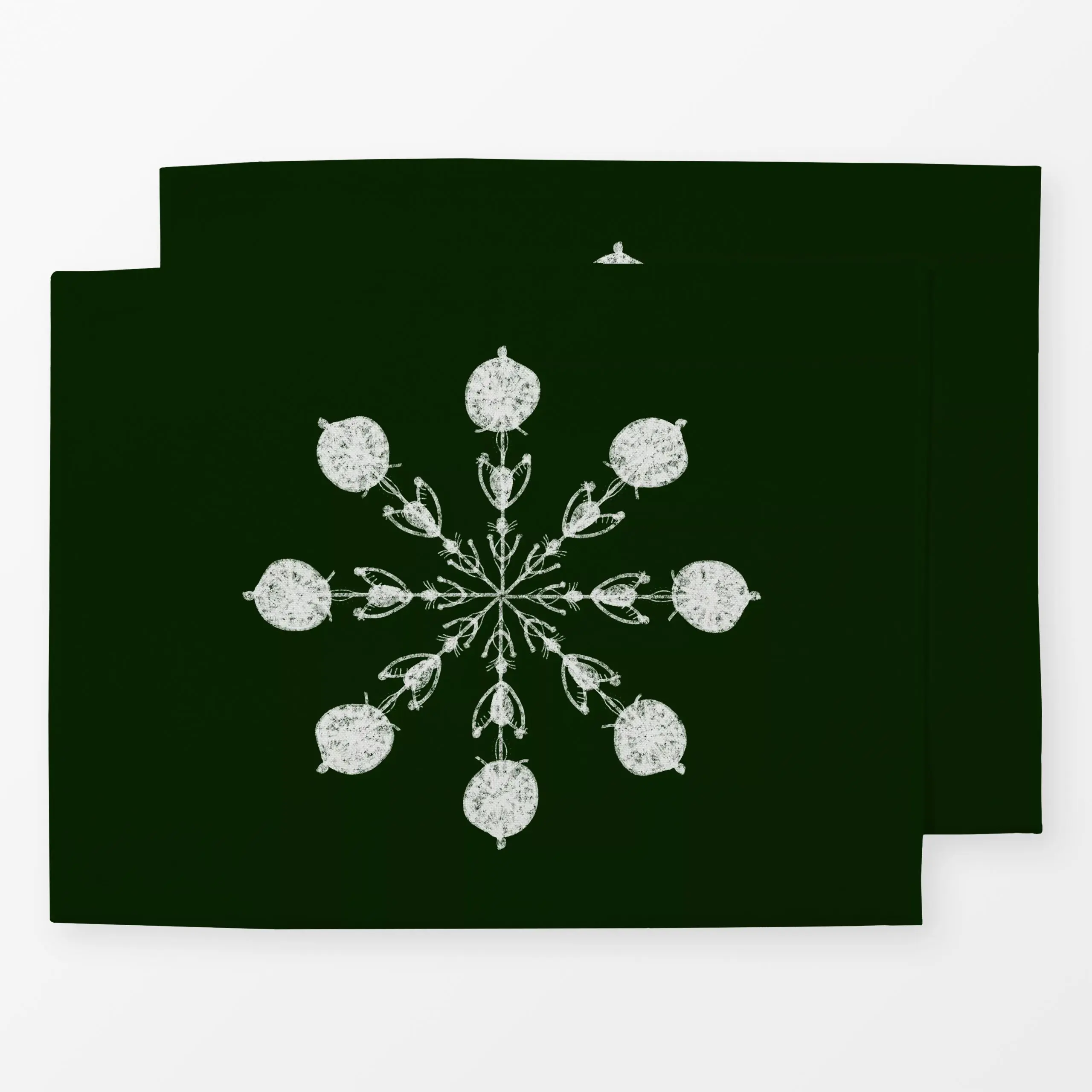 Tischset Schneeflocke Dunkelgrün - Weihnachten, Winter - von „Sophie Augustin Illustration"; Schneeflocken, Weihnachten, Win...