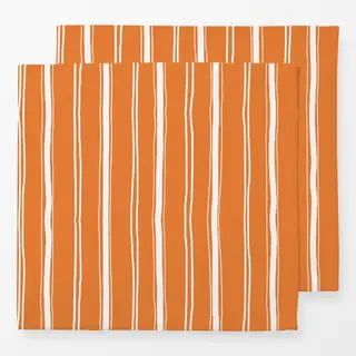 Servietten Streifen weiß-orange