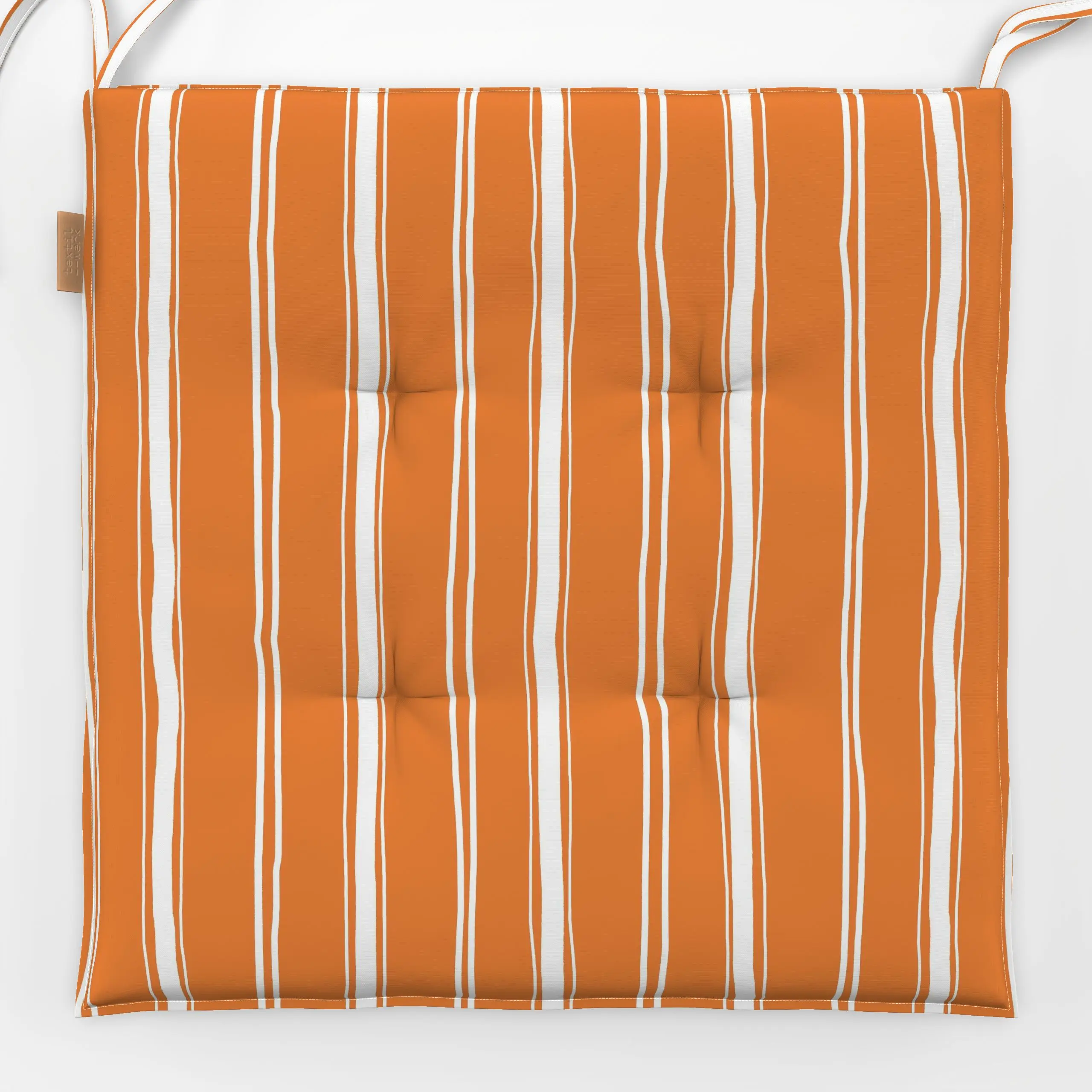 Sitzkissen Streifen weiß-orange - Sommer, Symbole & Muster - von „Kathrin Löffler"; Sommer, Summerfeeling, handgemalt, gutel...