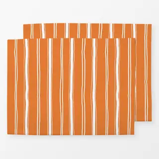 Tischset Streifen weiß-orange