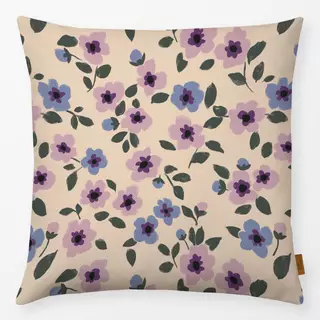 Kissen Blumenmuster rosa blau