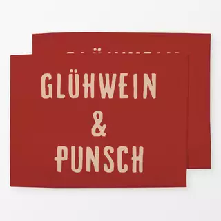 Tischset Glühwein und Punsch Rot Beige