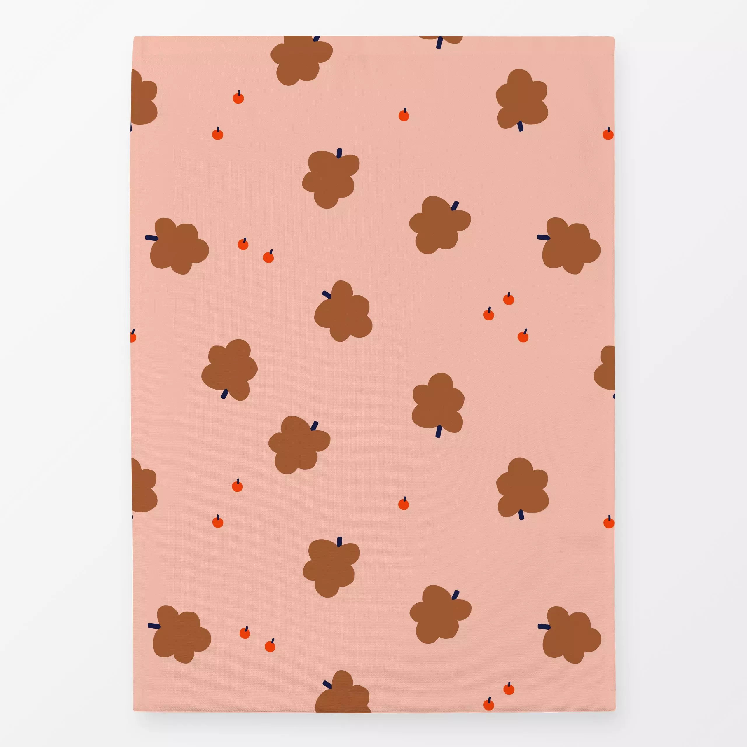Geschirrtücher Beeren und Blätter Rosa - Herbst, Symbole & Muster, Pflanzen & Botanik - von „Maren Gross "; Bäume, Blätter, ...