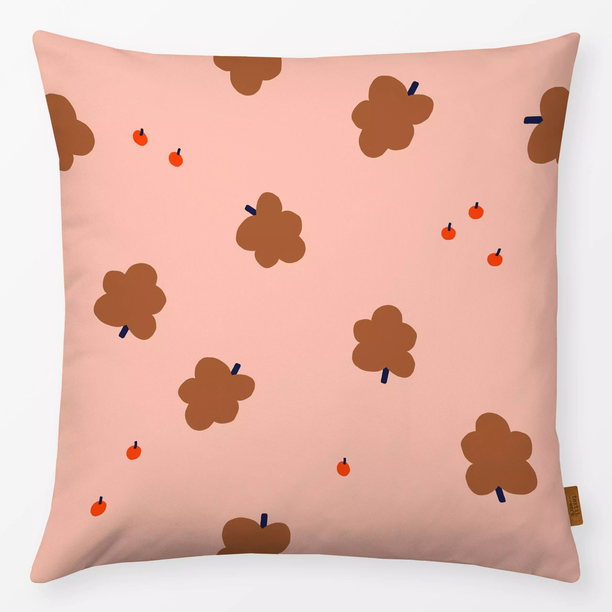 Kissen Beeren und Blätter Rosa - Herbst, Symbole & Muster, Pflanzen & Botanik - von „Maren Gross "; Bäume, Blätter, Wald, Co...