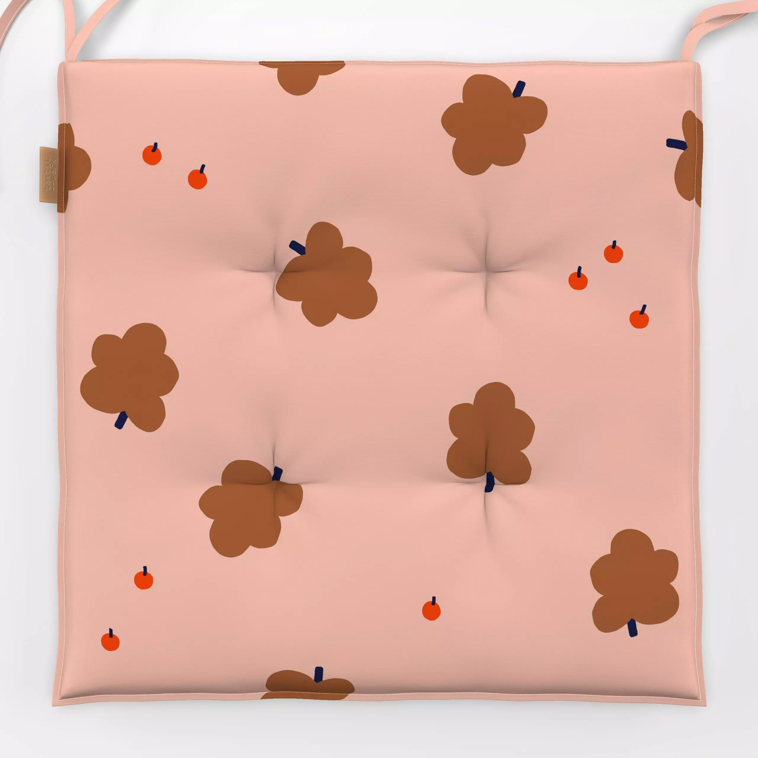 Sitzkissen Beeren und Blätter Rosa - Herbst, Symbole & Muster, Pflanzen & Botanik - von „Maren Gross "; Bäume, Blätter, Wald...