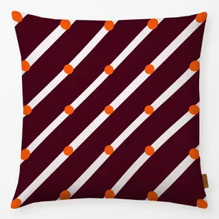 Kissen Diagonalen & Punkte Burgundy