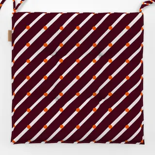 Sitzkissen Diagonalen & Punkte Burgundy