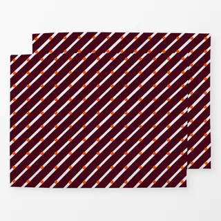 Tischset Diagonalen & Punkte Burgundy