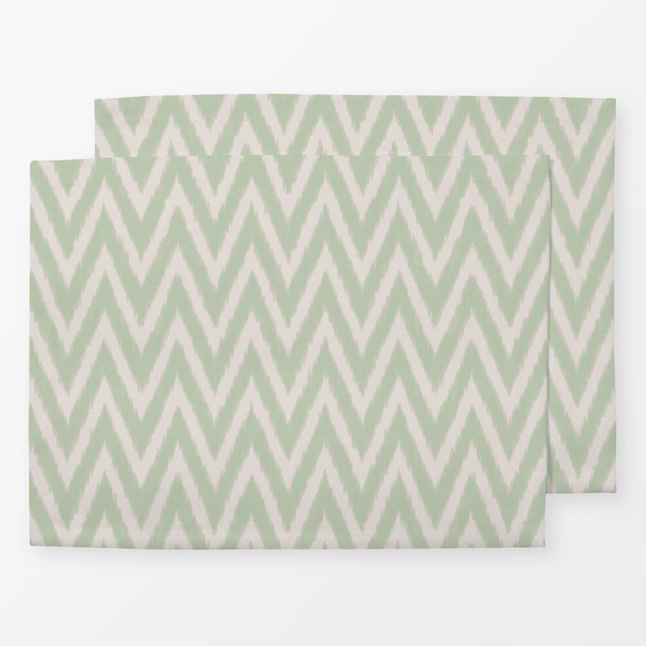 Tischset Zigzag Ikat Green - Symbole & Muster, Reise - von „Studio Kesse"; marrakesch, marrokko, boho, Streifen, Ethno, Zick...