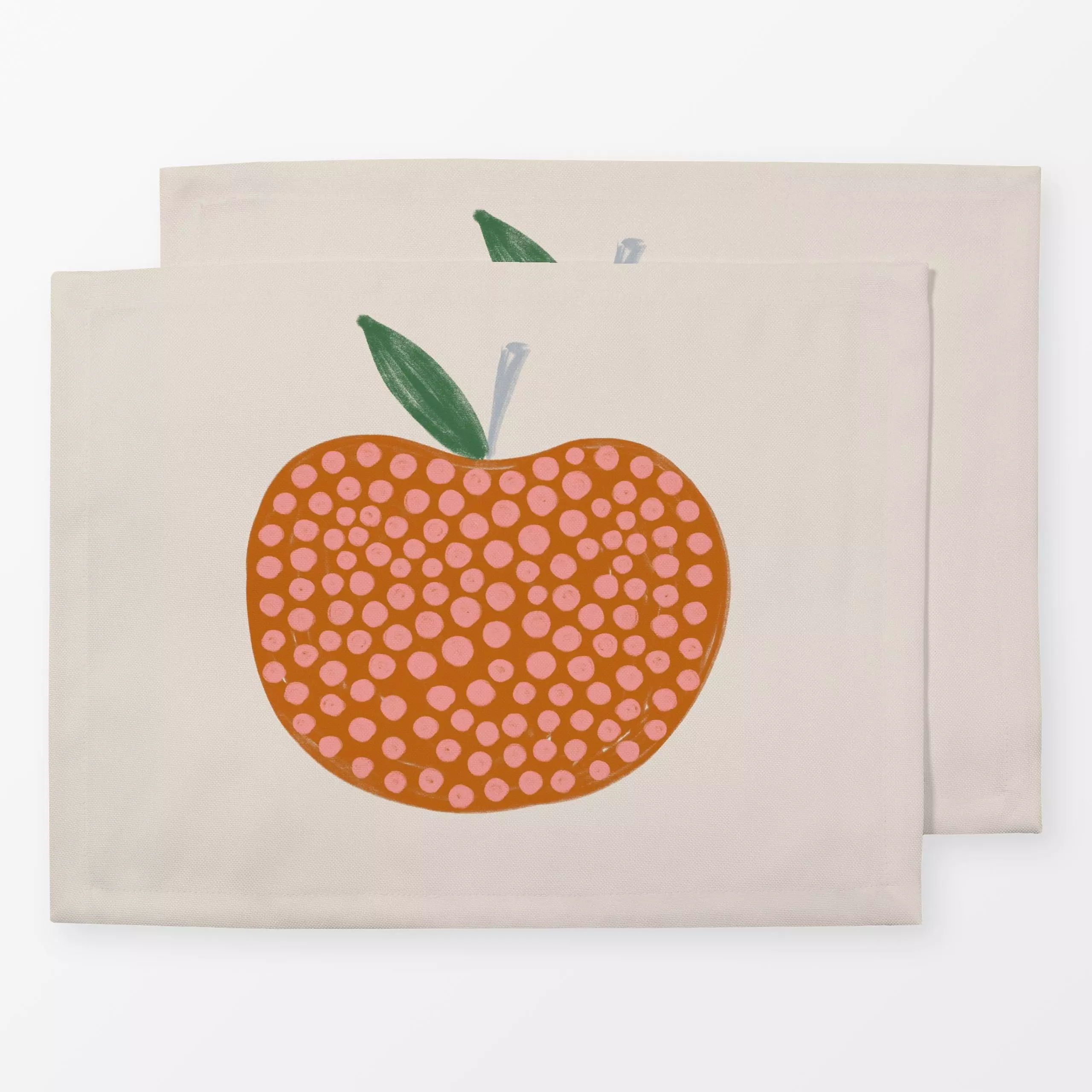 Tischset Punkte Apfel beige - Herbst, Symbole & Muster, Früchte - von „Kruth Design"; Kinderzimmer, Herbst, Herbstdeko, gepu...