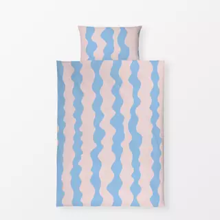 Bettwäsche Happy Kids Welle Hellblau Rosa