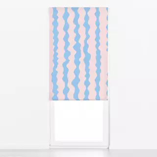 Raffrollo Happy Kids Welle Hellblau Rosa