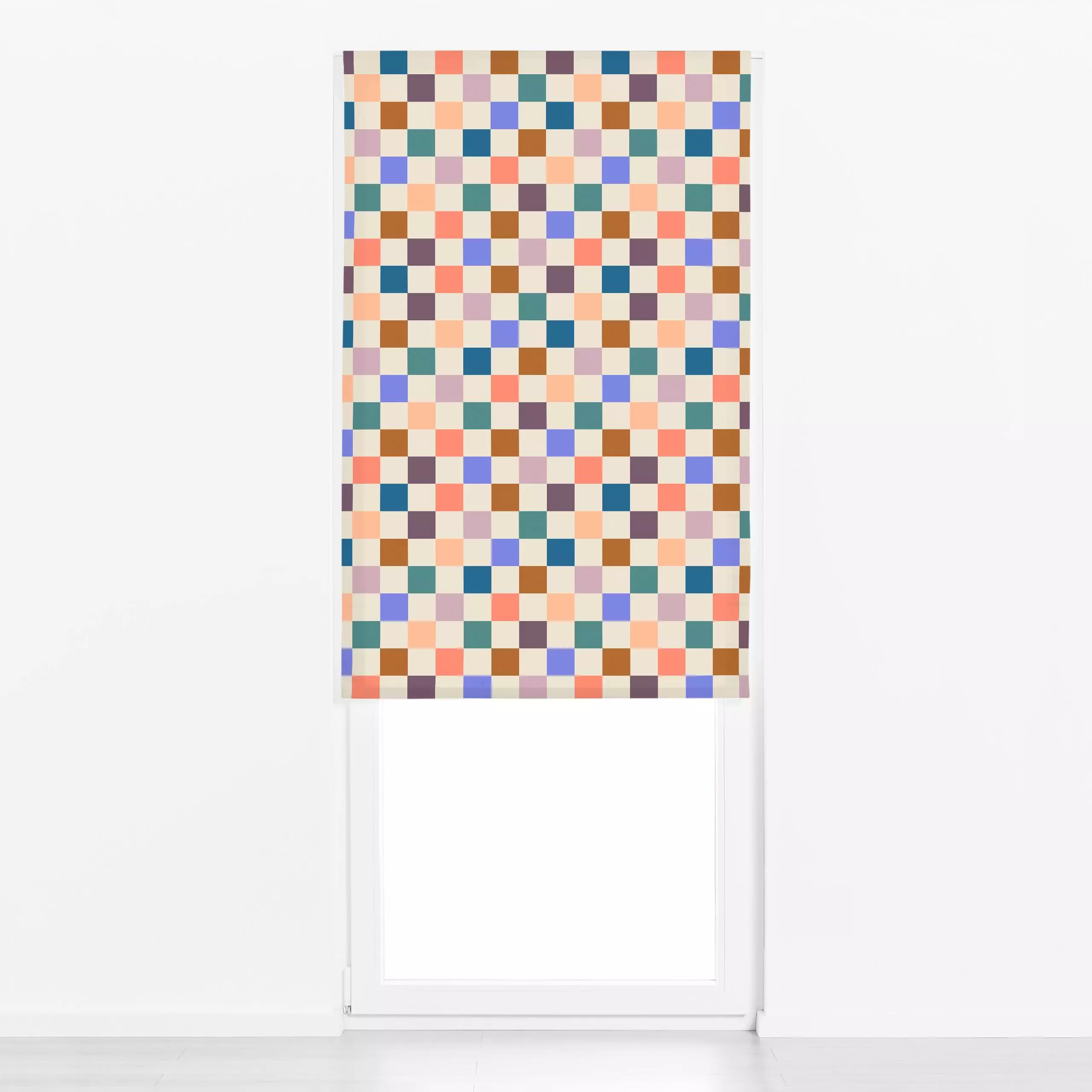 Raffrollo Herbstzeit Karos - Symbole & Muster - von „youdesignme"; Papaya, boho, Muster, Herbst, Kids, Karos, kariert, farbe...