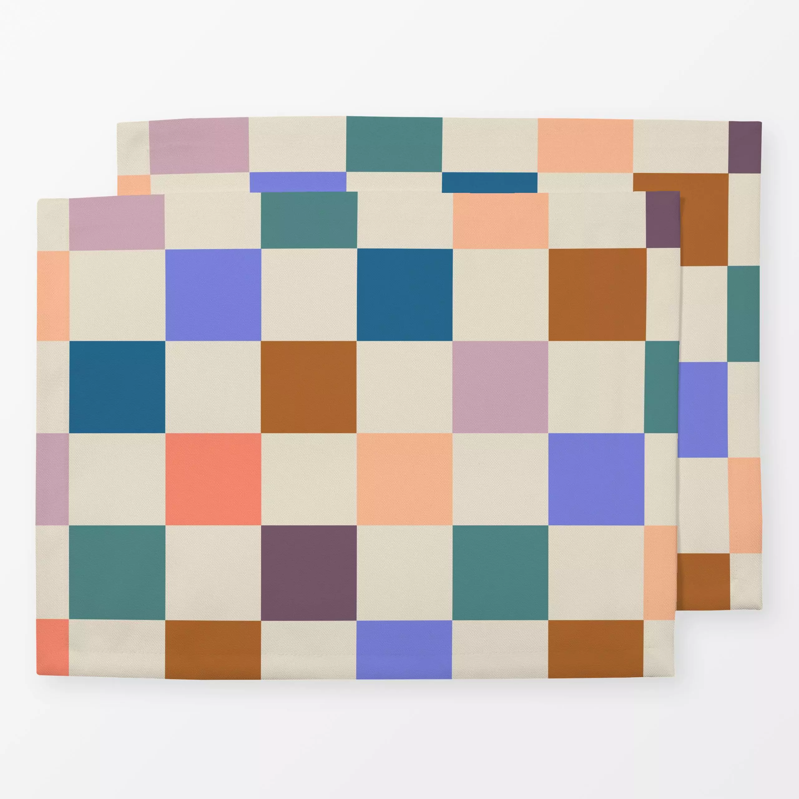 Tischset Herbstzeit Karos - Symbole & Muster - von „youdesignme"; Papaya, boho, Muster, Herbst, Kids, Karos, kariert, farben...