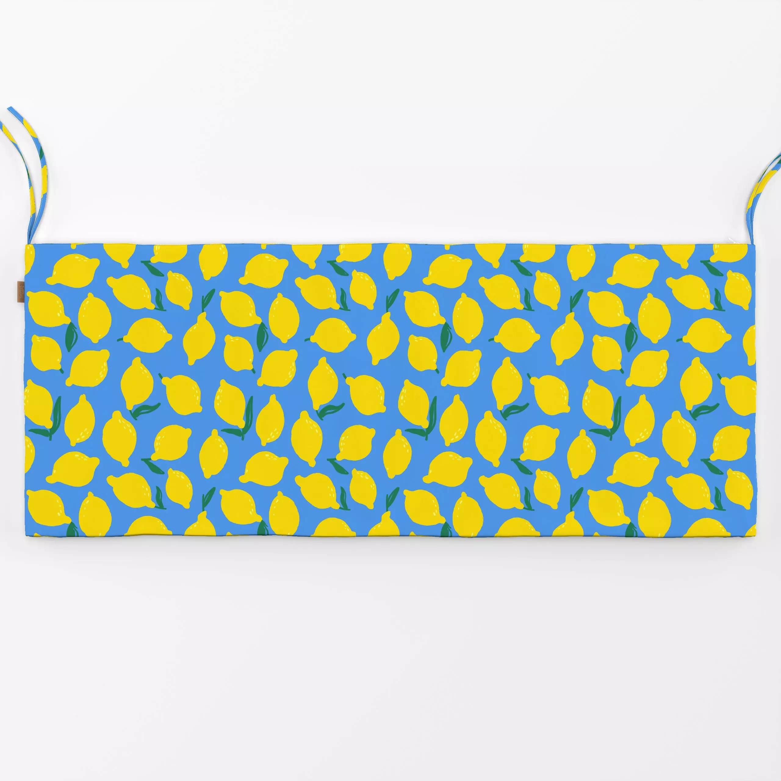 Bankauflage Juicy Lemons blue - Sommer, Symbole & Muster, Früchte - von „Janna Schipper"; Zitrone, blau, lemon, citrus, Somm...