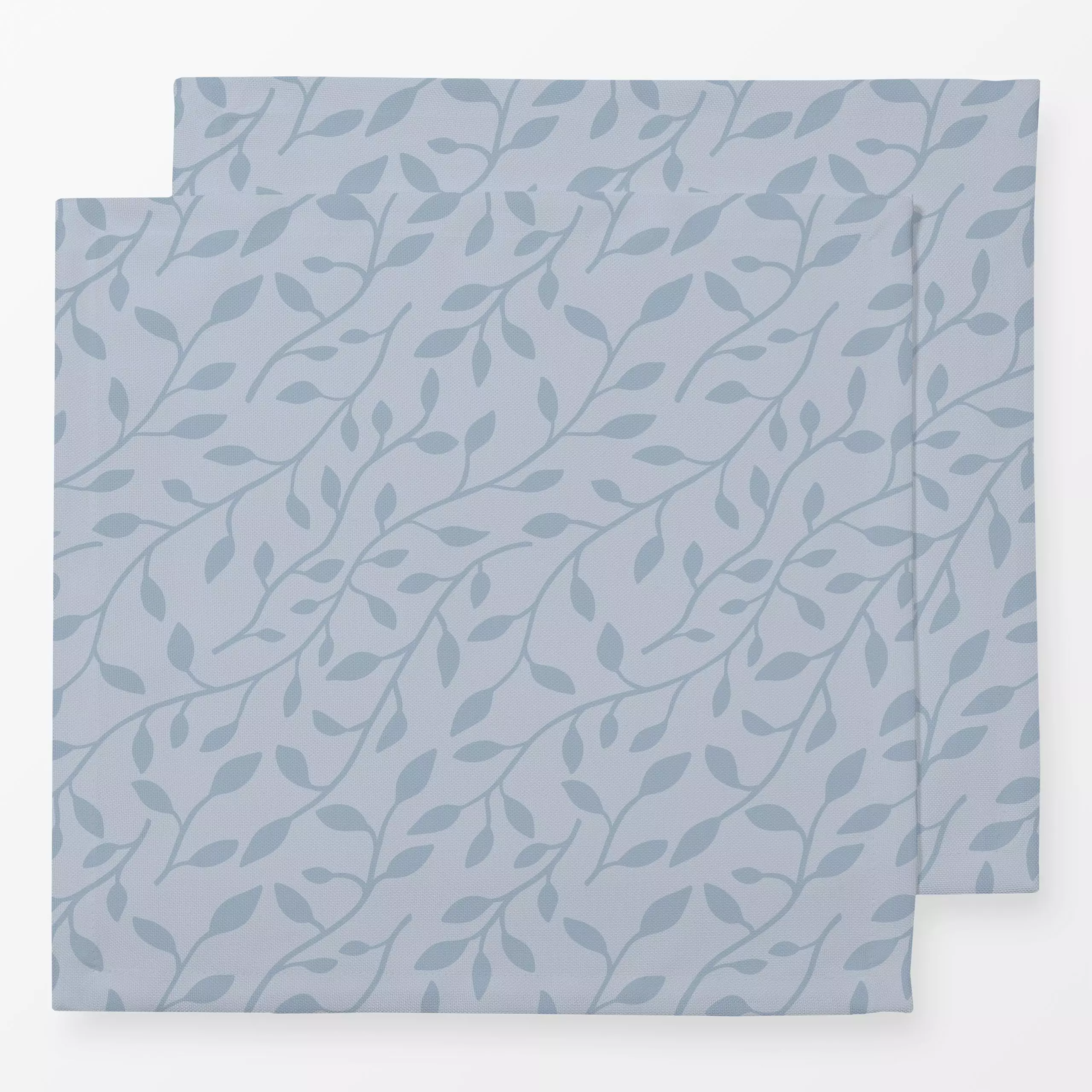 Servietten Diagonale Ranken Hellblau - Blumen & Florales - von „Studio Kesse"; boho, Garten, Hygge, Scandianvian, Herbst, la...