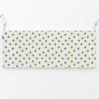 Bankauflage Tulpenmuster blau