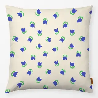 Kissen Tulpenmuster blau
