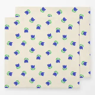 Servietten Tulpenmuster blau