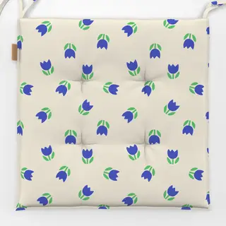 Sitzkissen Tulpenmuster blau
