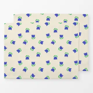 Tischset Tulpenmuster blau