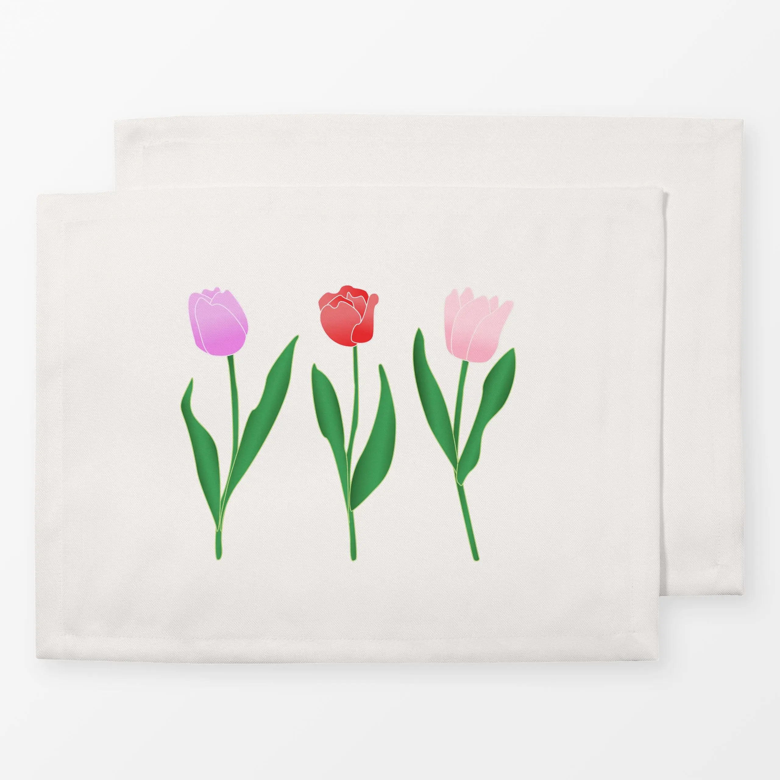 Tischset Spring Tulips - Blumen & Florales, Frühling, Ostern - von „Karen Menzenbach"; Garten, Tulpen, beige, grafisch, Bota...