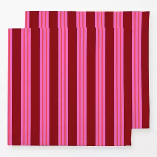 Servietten Festliche Streifen Rot Pink
