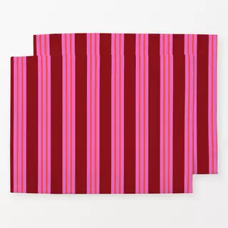 Tischset Festliche Streifen Rot Pink