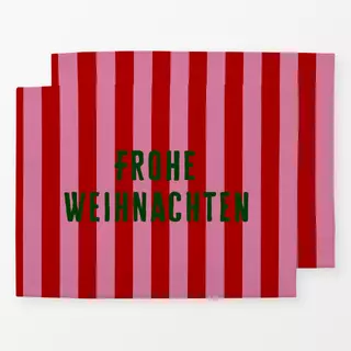 Tischset Frohe Weihnachten Streifen