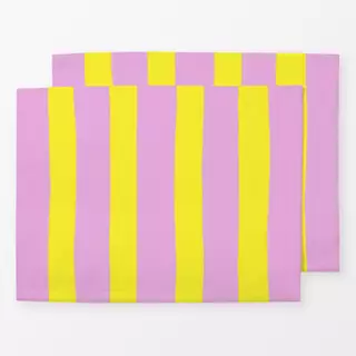 Tischset Streifen rosa gelb