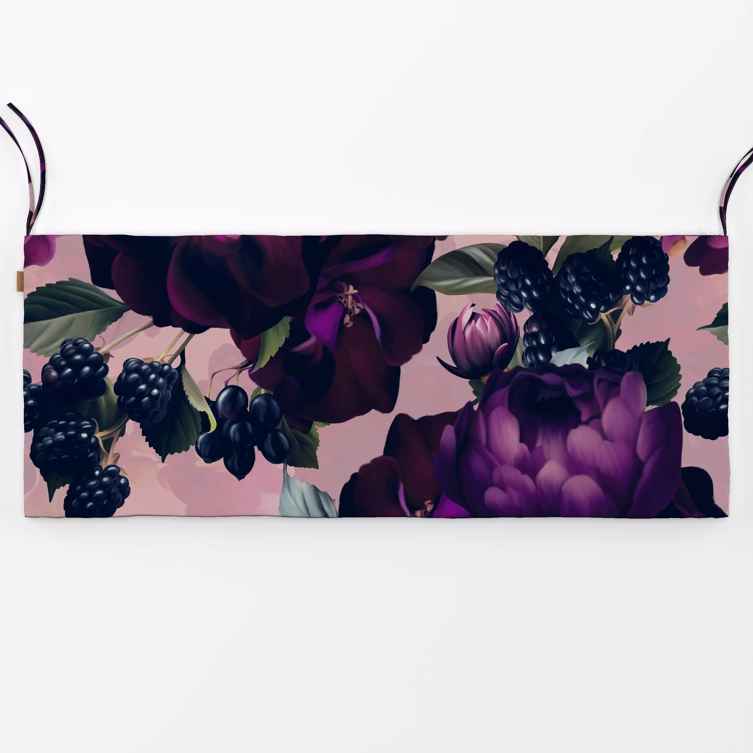 Bankauflage Barocke Winter Blumen 1 - Blumen & Florales, Retro & Vintage - von „Uta Naumann"; Muster, Blumen, Beeren, Botani...