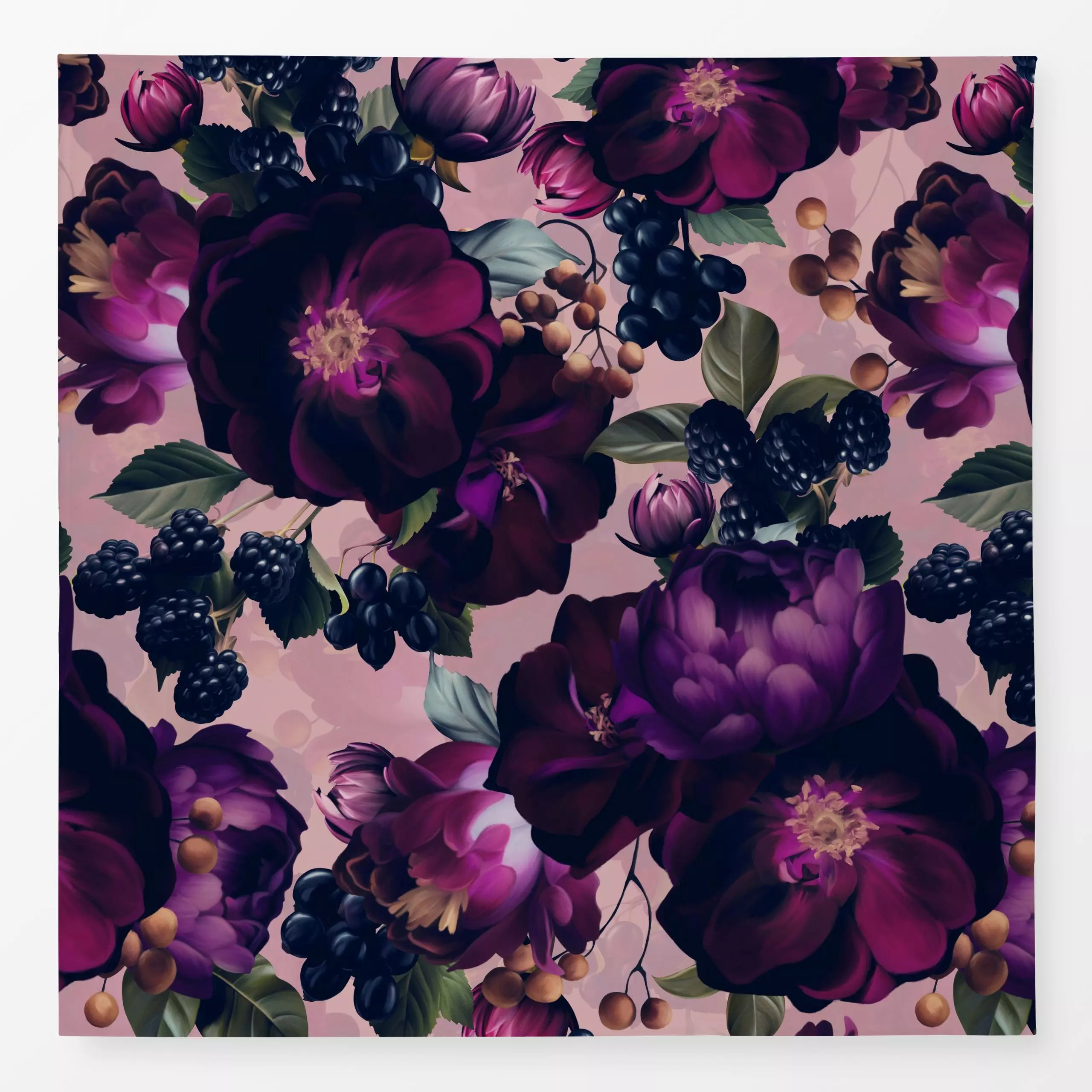 Tischdecke Barocke Winter Blumen 1 - Blumen & Florales, Retro & Vintage - von „Uta Naumann"; Muster, Blumen, Beeren, Botanis...