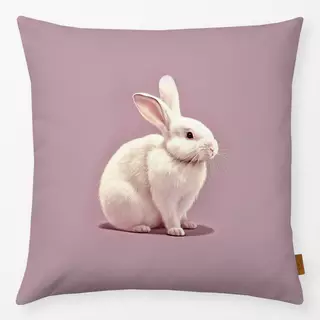 Kissen Fluffy White Bunny