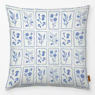 Kissen Herbst Cottage Kacheln blau