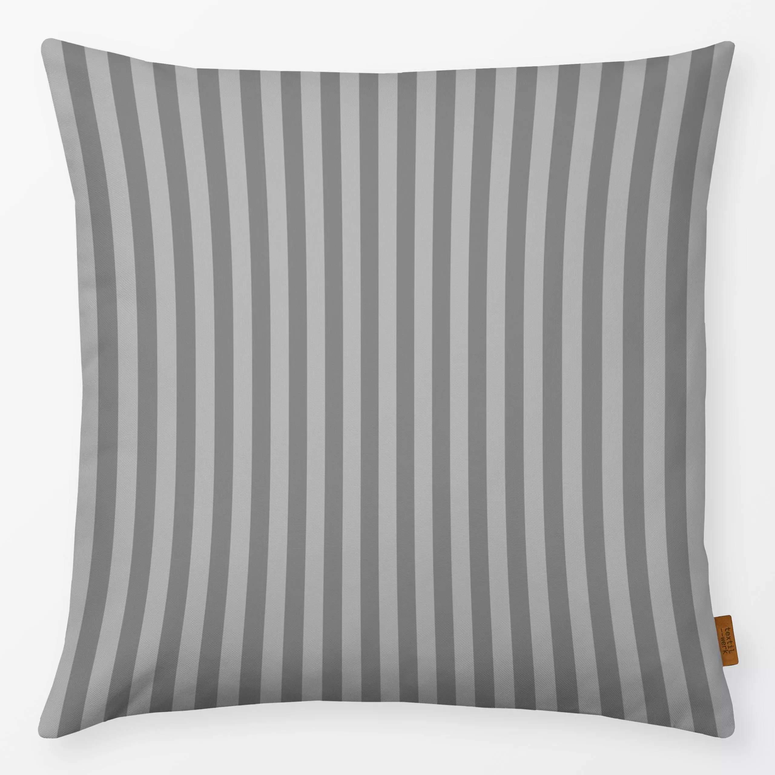 Kissen Shark Grey MEMPHIS Stripes - Symbole & Muster - von „BOUDOIR BOBO"; Muster, grau, Streifen, dunkelgrau, gestreift, St...