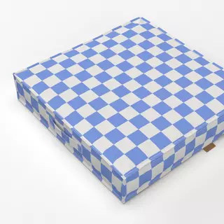 Bodenkissen Karomuster Blau