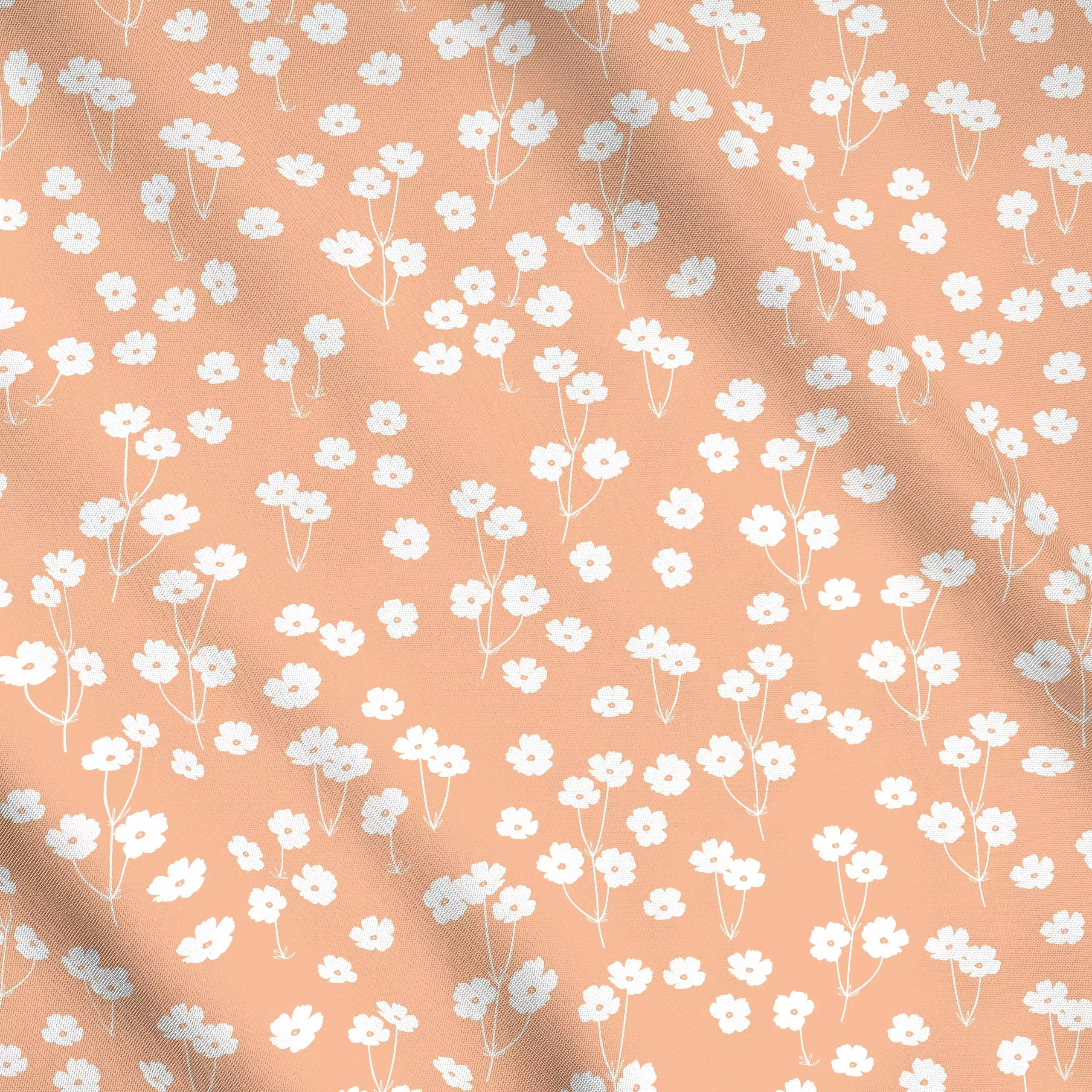 Meterware Blumenwiese peach fuzz - Blumen & Florales, Symbole & Muster, Pflanzen & Botanik - von „Kantioler Design"; Muster,...