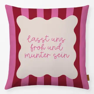 Kissen froh und munter rot pink