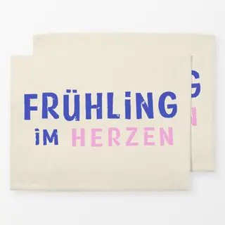 Tischset Fruehling im Herzen rosa