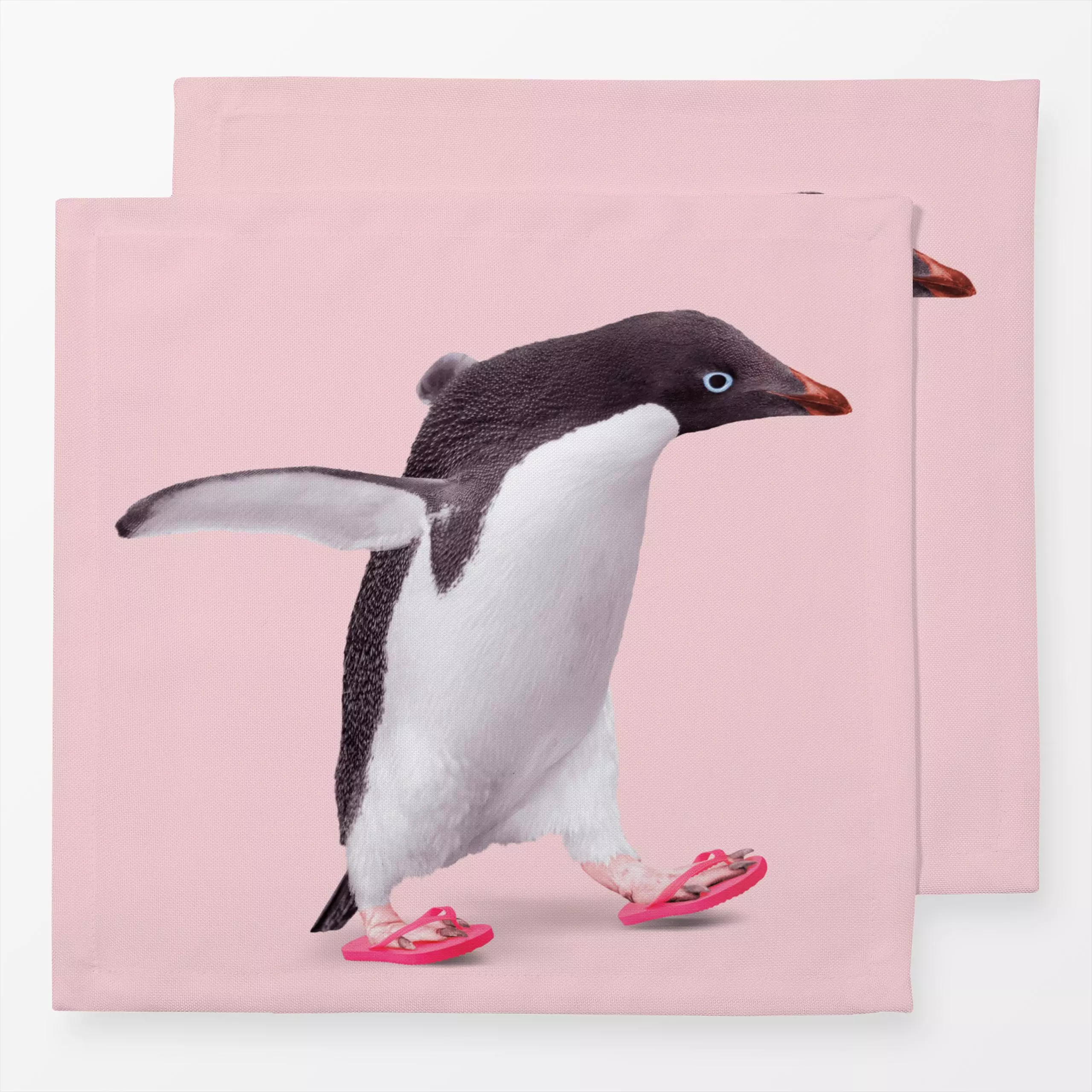 Servietten Flip Flop Penguin - Kinderzimmer & Motive für Kinder, Tiere - von „Jonas Loose"; Kinder, Vogel, Pinguin, Tiere, K...
