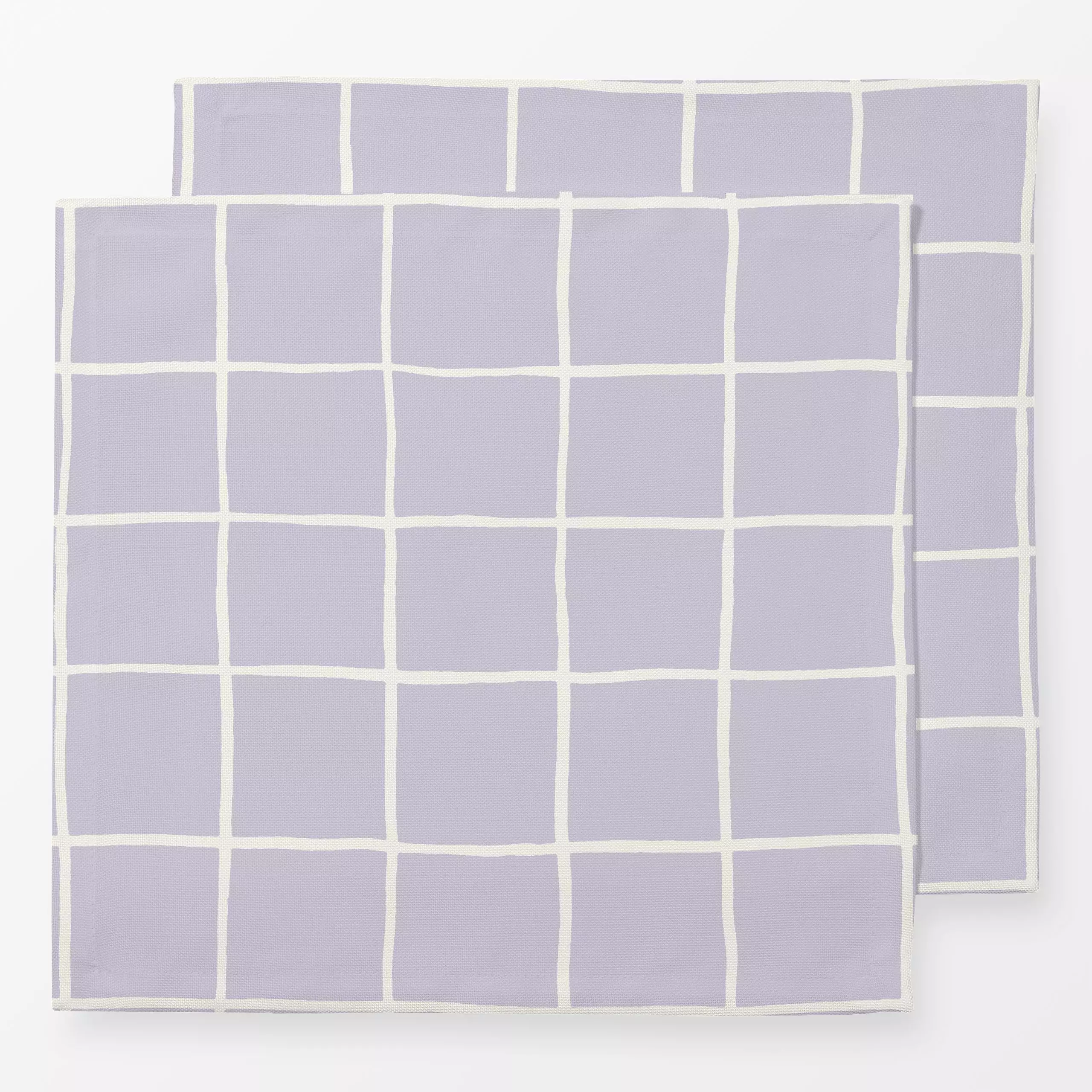 Servietten Karo lavendel - Symbole & Muster - von „Studio Kesse"; Linien, Streifen, Karo, Nordic, landhaus, lila, kariert, s...