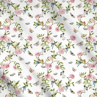 Meterware Vogel Chinoiserie Garten